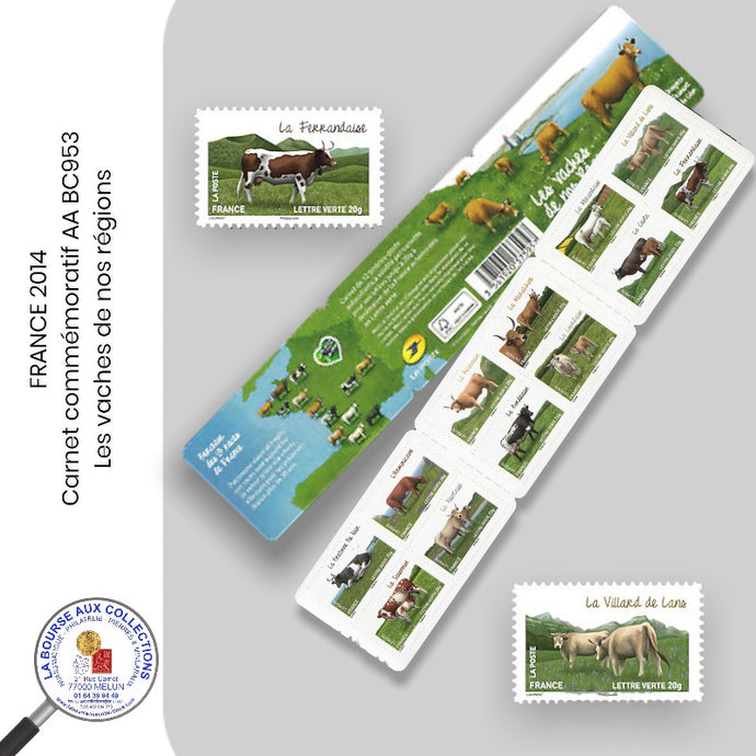 2014 - Autoadhésifs - Y&T AA BC953  Carnet commémoratif - Les vaches de nos régions - Neuf **
