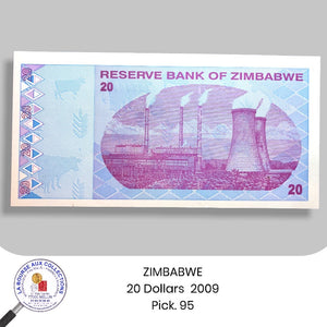 ZIMBABWE - 20 Dollars  2009 - Pick. 95 - NEUF / UNC