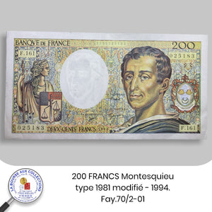 200 FRANCS Montesquieu type 1981 modifié - 1994. Fay.70/2-01