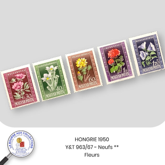 HONGRIE 1950 - Y&T 963/67 - Fleurs - Neufs **