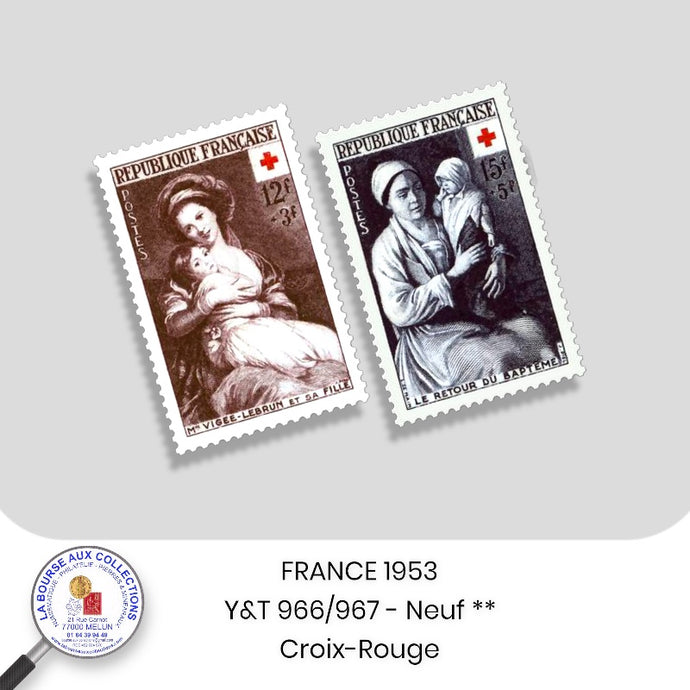 1953 - Y&T 966/967 - Au profit de la Croix-Rouge / Tableaux - Neuf **