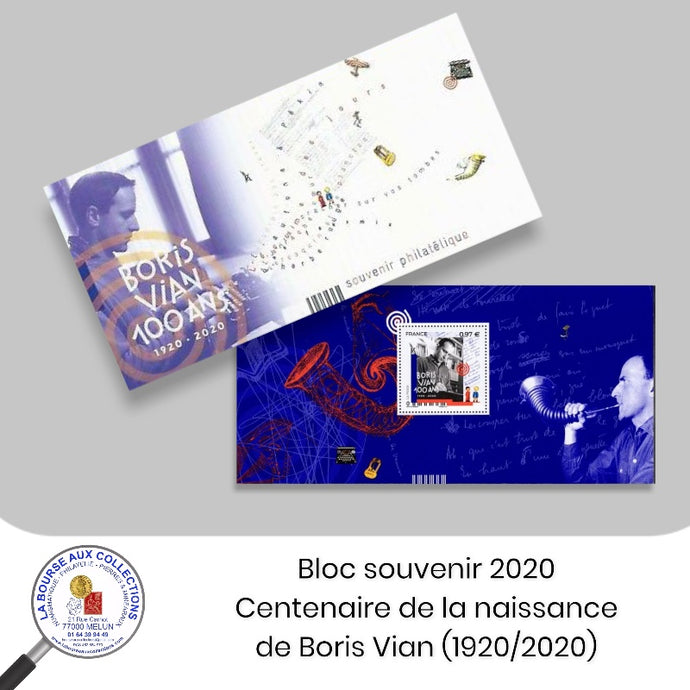 2020 - Bloc souvenir n° 165 - Centenaire de la naissance de Boris Vian (1920/2020) - Neufs **