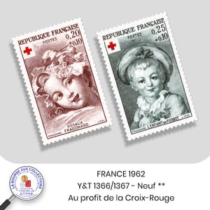 1962 - Y&T 1366/1367 - Au profit de la Croix-Rouge - Œuvres de Fragonard - Neuf **
