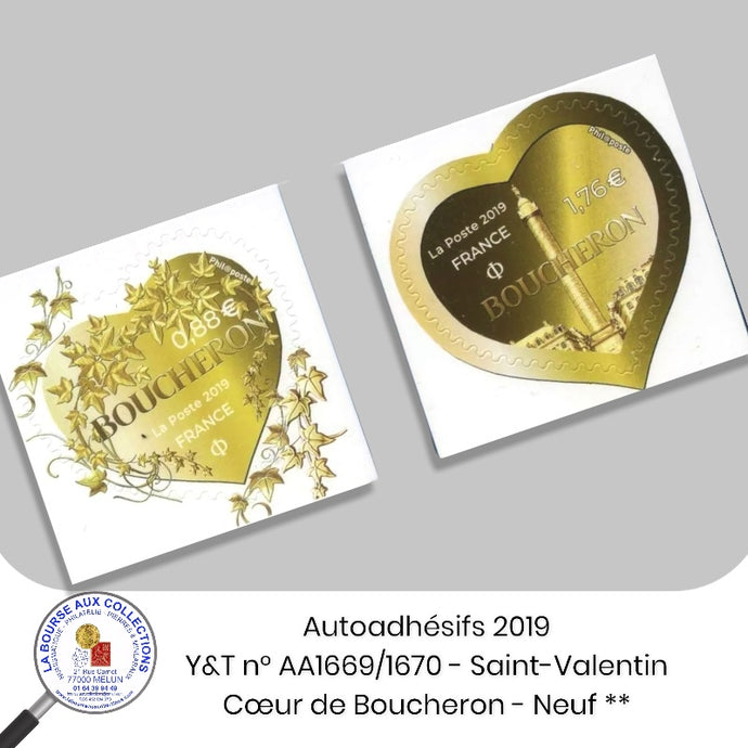2019 - Autoadhésifs - Y&T n° AA 1669/1670 - Saint-Valentin / Cœur de Boucheron  - Neuf **