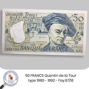 50 FRANCS Quentin de la Tour, type 1980 - 1992 - Fay.67/18 - NEUF / UNC