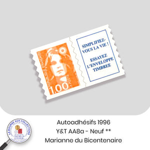 1996 - Autoadhésifs -  Y&T n°  AA 8a (3900) -  Marianne du bicentenaire - Neuf **