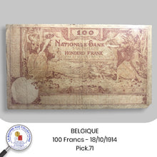 Charger l&#39;image dans la galerie, BELGIQUE - 100 FRANCS 18/10/1914 - Pick.71
