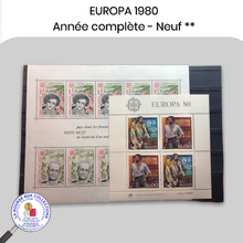 Charger l&#39;image dans la galerie, Année complète timbres EUROPA 1980 - Neufs **
