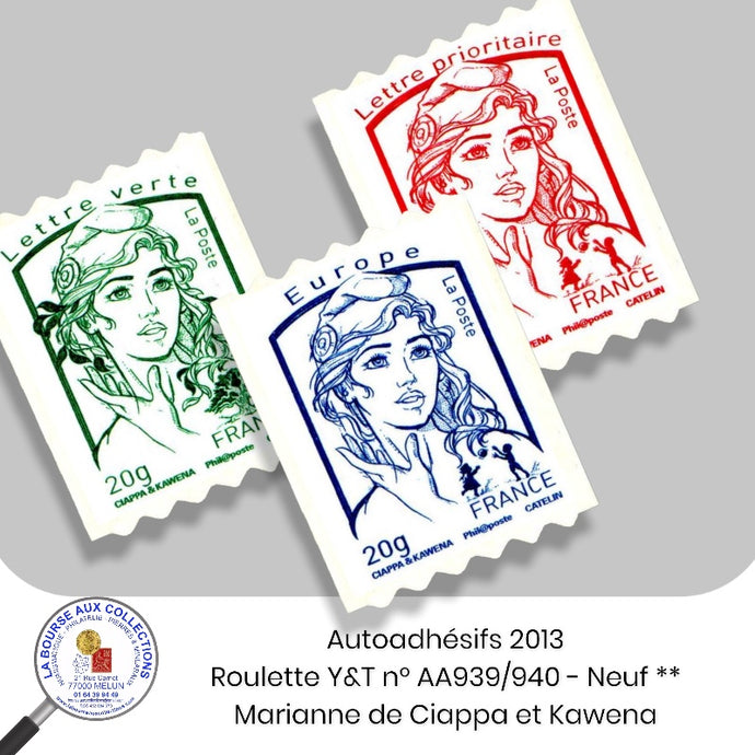 2013 - Autoadhésifs - Y&T n° AA 862/864 Roulette - Marianne de Ciappa et Kawena  - Neuf **
